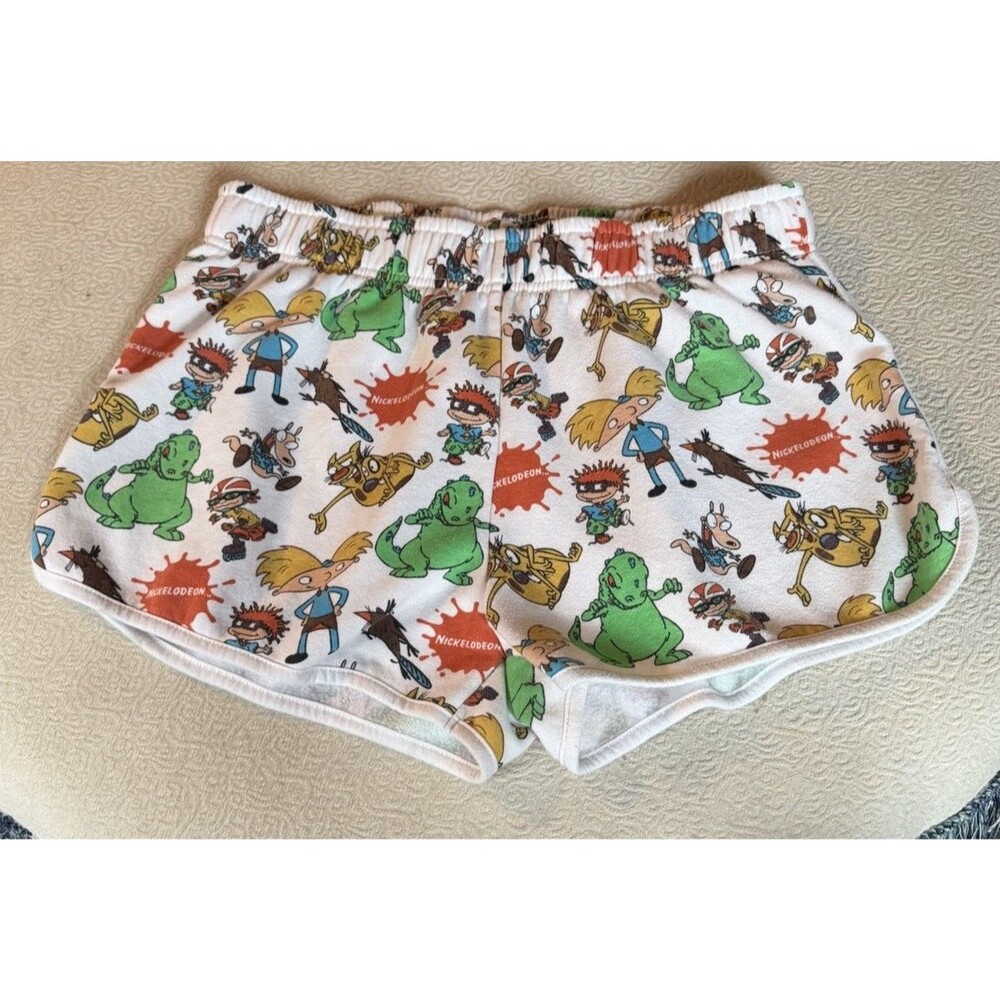 Nickelodeon Rugrats Cartoon Print Shorts Unisex Waist Is 32”  XL  Elastic Waist